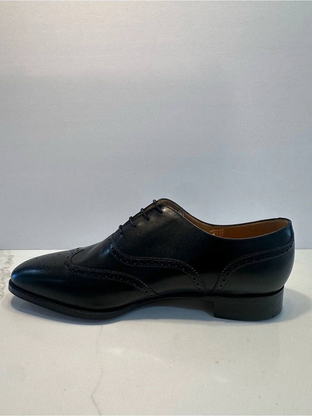Men's Black Leather Brogue Derby Shoes